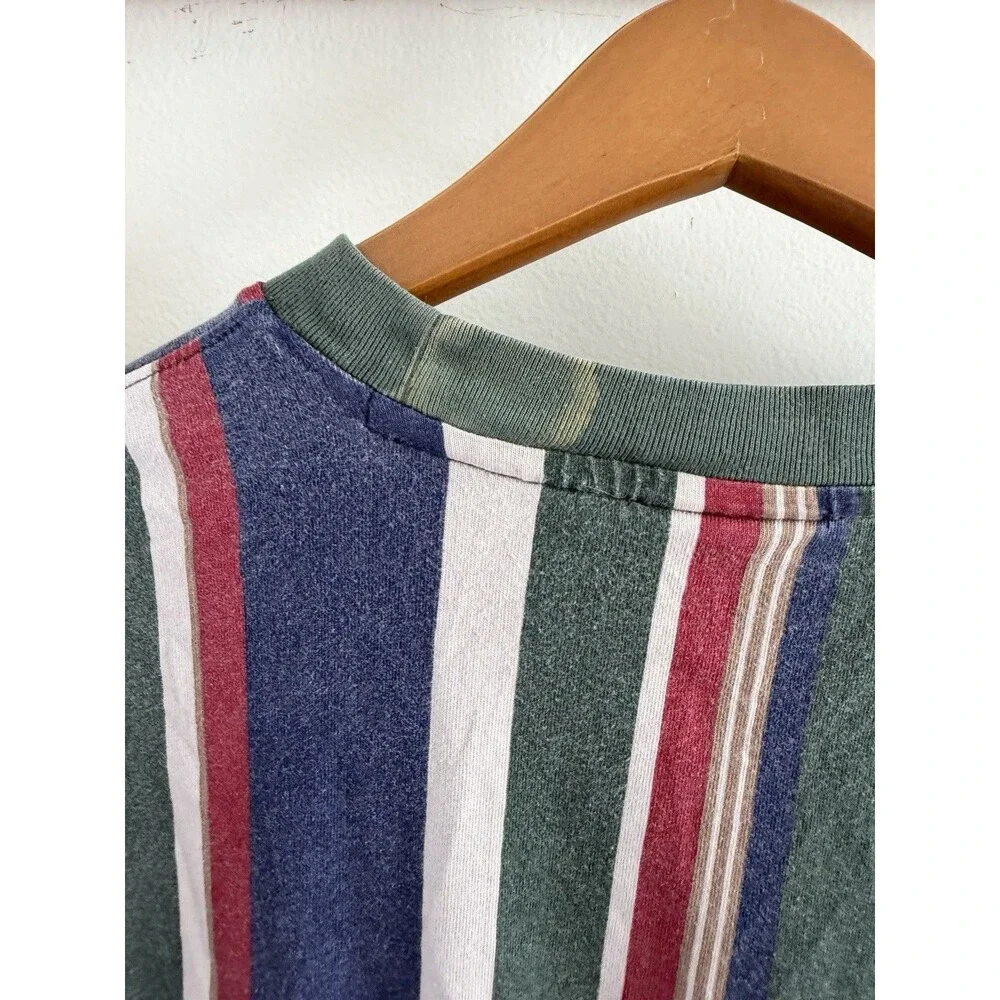 Vtg. Guess Originals Mens Rugby Style Striped T-shirt S Logo Spell Out Y2k '90's - Picture 5 of 5